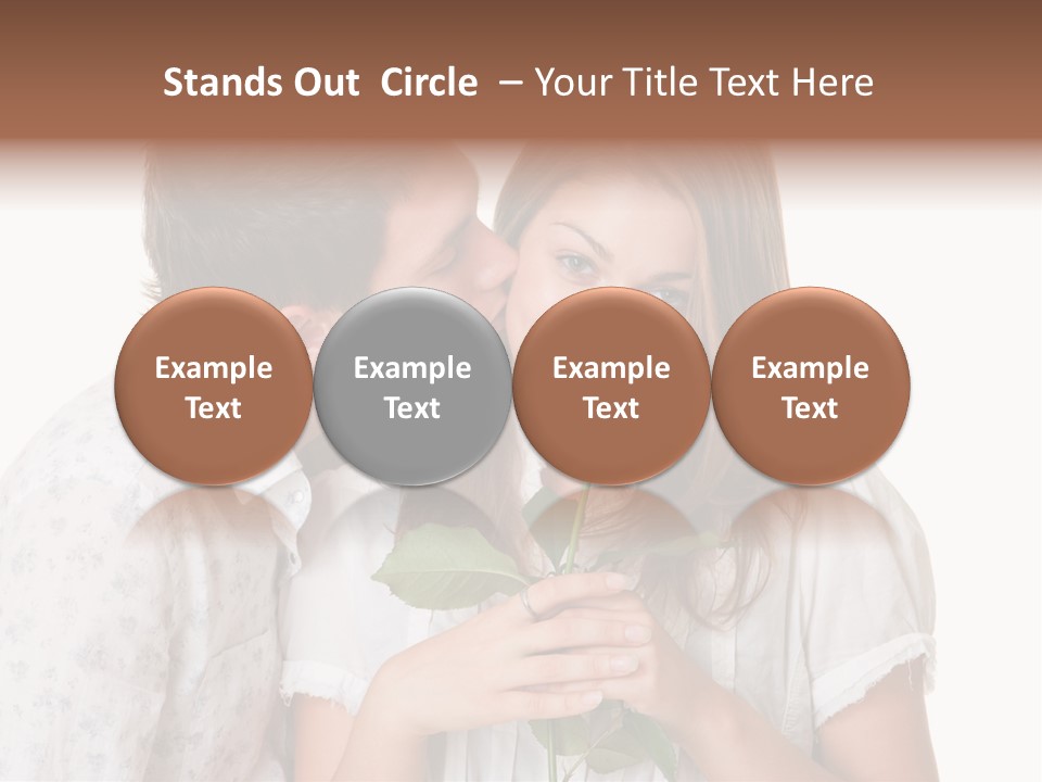 A Man Kissing A Woman With A Rose In Her Mouth PowerPoint Template