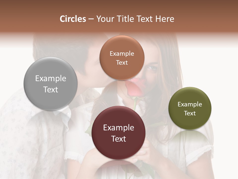 A Man Kissing A Woman With A Rose In Her Mouth PowerPoint Template