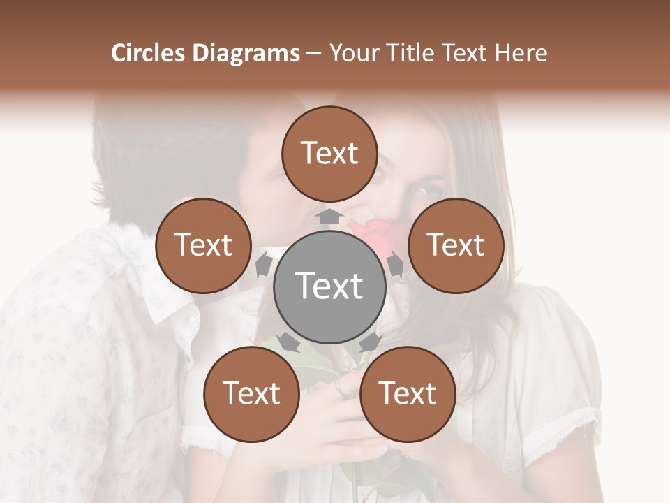 A Man Kissing A Woman With A Rose In Her Mouth PowerPoint Template