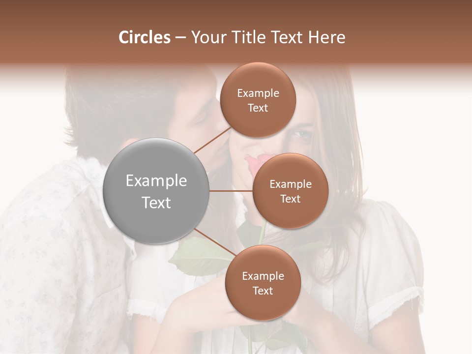 A Man Kissing A Woman With A Rose In Her Mouth PowerPoint Template