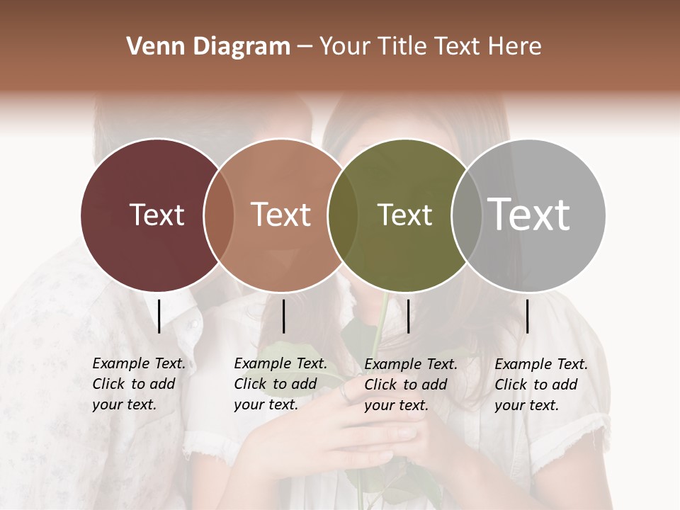 A Man Kissing A Woman With A Rose In Her Mouth PowerPoint Template