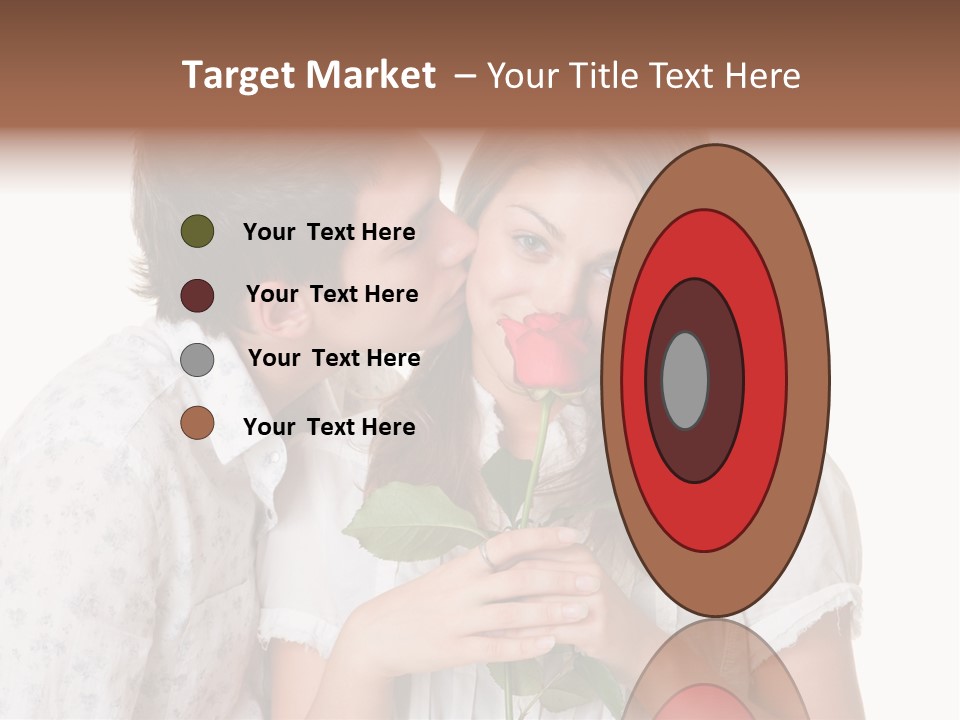 A Man Kissing A Woman With A Rose In Her Mouth PowerPoint Template