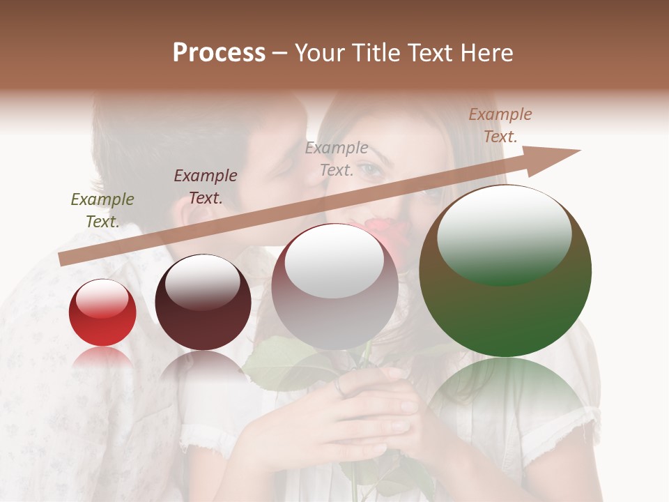 A Man Kissing A Woman With A Rose In Her Mouth PowerPoint Template