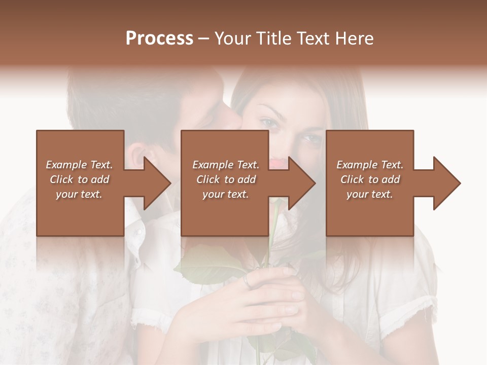 A Man Kissing A Woman With A Rose In Her Mouth PowerPoint Template