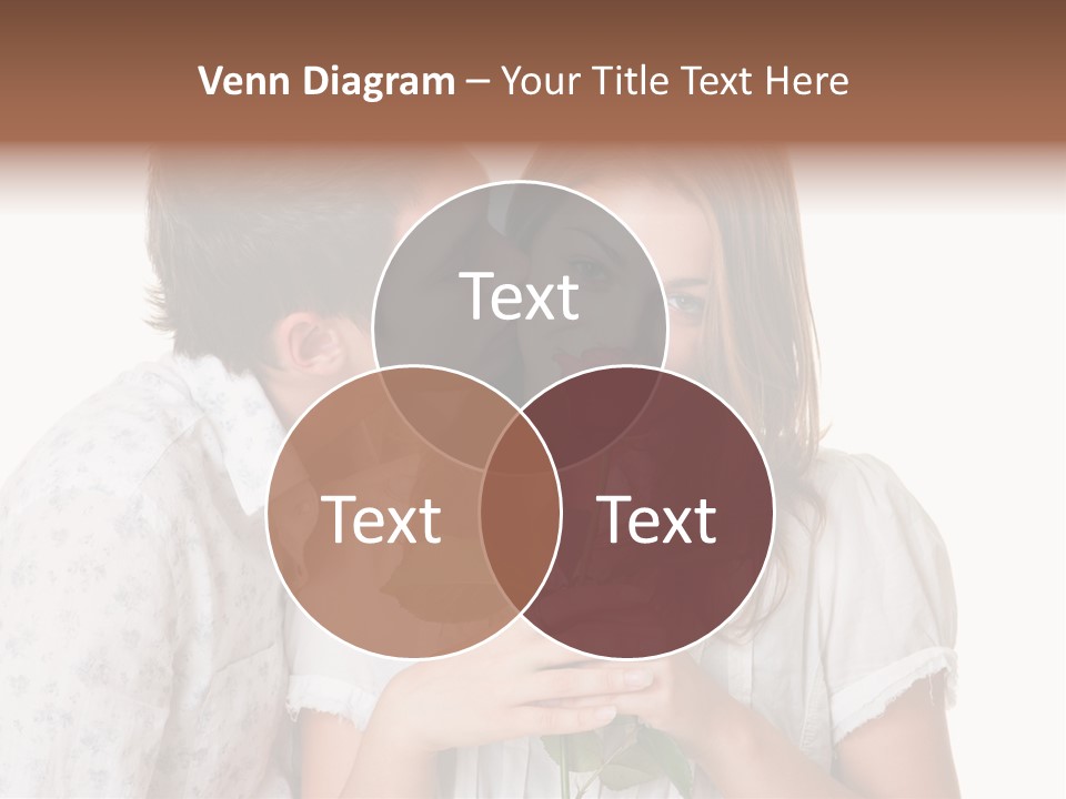 A Man Kissing A Woman With A Rose In Her Mouth PowerPoint Template