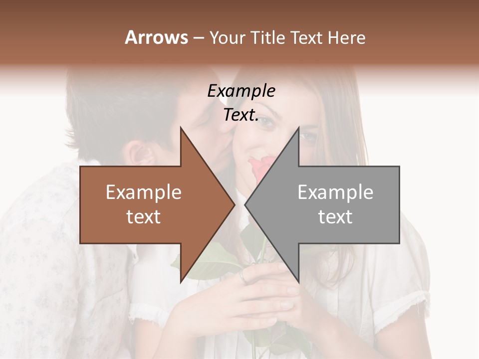 A Man Kissing A Woman With A Rose In Her Mouth PowerPoint Template