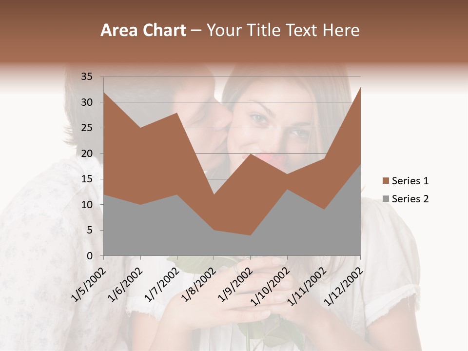A Man Kissing A Woman With A Rose In Her Mouth PowerPoint Template