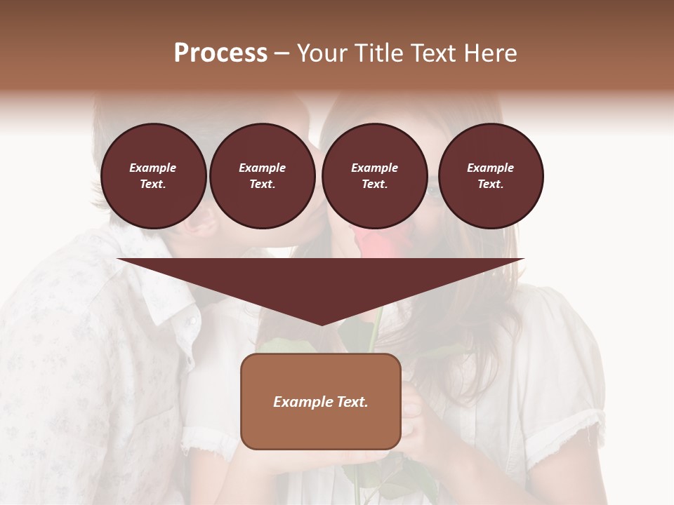 A Man Kissing A Woman With A Rose In Her Mouth PowerPoint Template