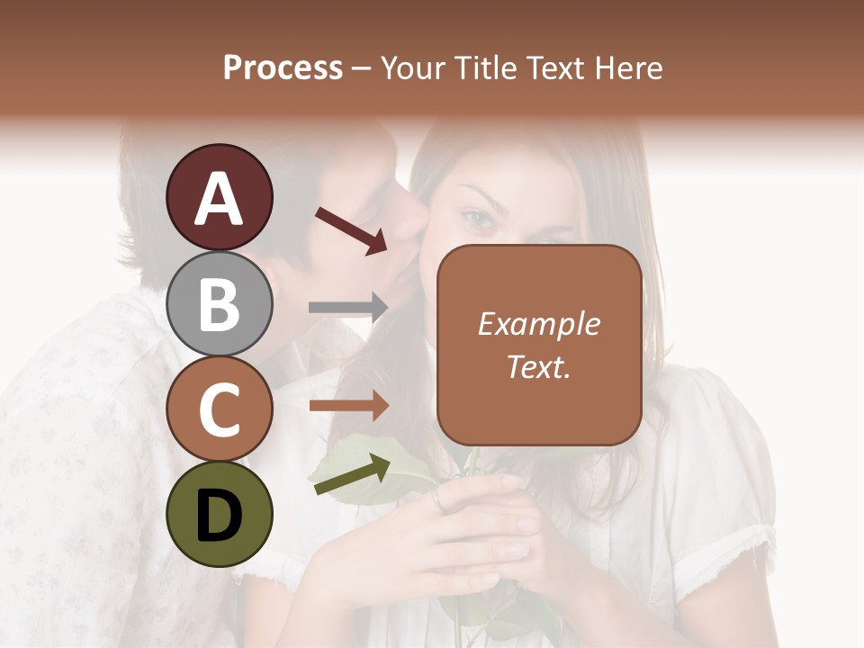 A Man Kissing A Woman With A Rose In Her Mouth PowerPoint Template