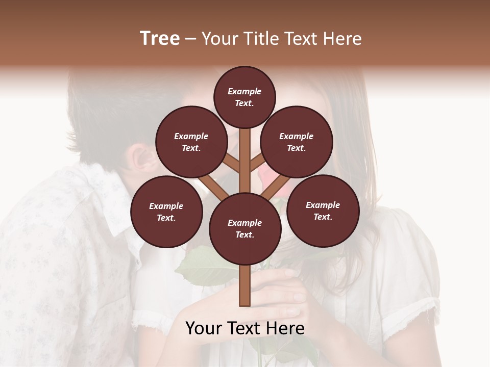 A Man Kissing A Woman With A Rose In Her Mouth PowerPoint Template