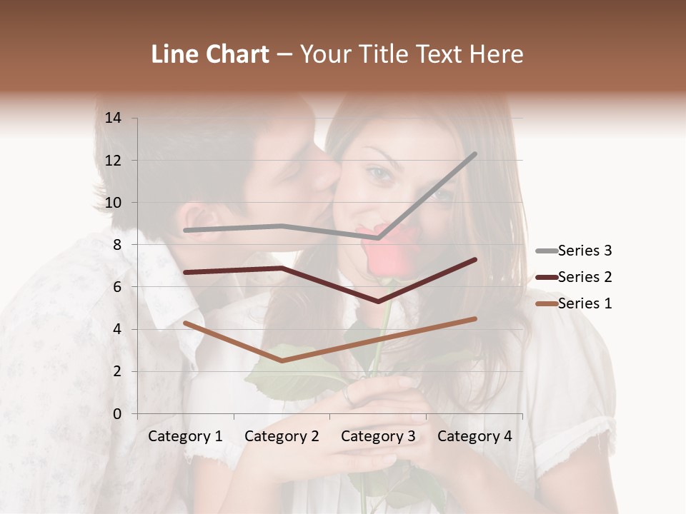 A Man Kissing A Woman With A Rose In Her Mouth PowerPoint Template