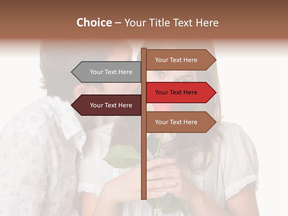 A Man Kissing A Woman With A Rose In Her Mouth PowerPoint Template