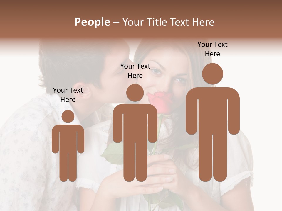 A Man Kissing A Woman With A Rose In Her Mouth PowerPoint Template
