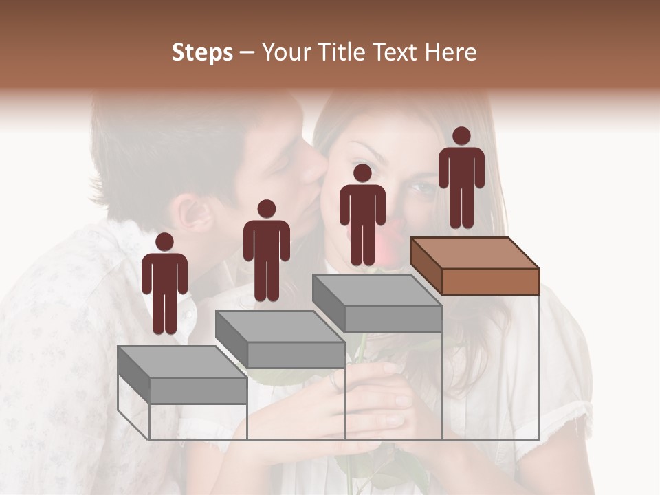 A Man Kissing A Woman With A Rose In Her Mouth PowerPoint Template