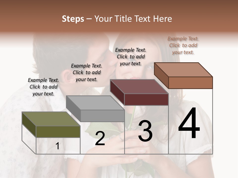 A Man Kissing A Woman With A Rose In Her Mouth PowerPoint Template