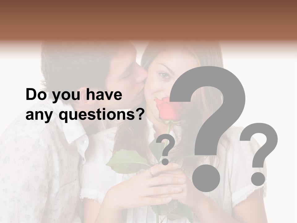 A Man Kissing A Woman With A Rose In Her Mouth PowerPoint Template