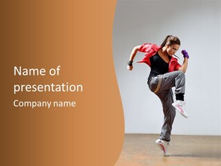 Flexibility Action Woman PowerPoint Template