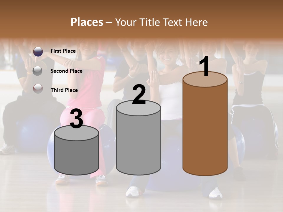 A Group Of People Sitting On Exercise Balls In A Gym PowerPoint Template