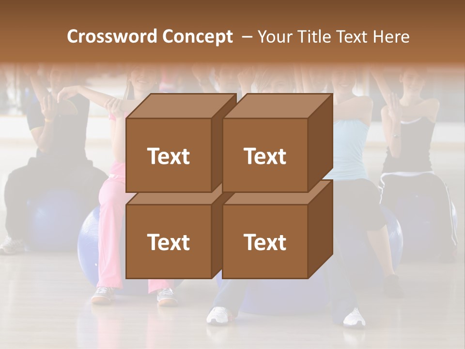 A Group Of People Sitting On Exercise Balls In A Gym PowerPoint Template