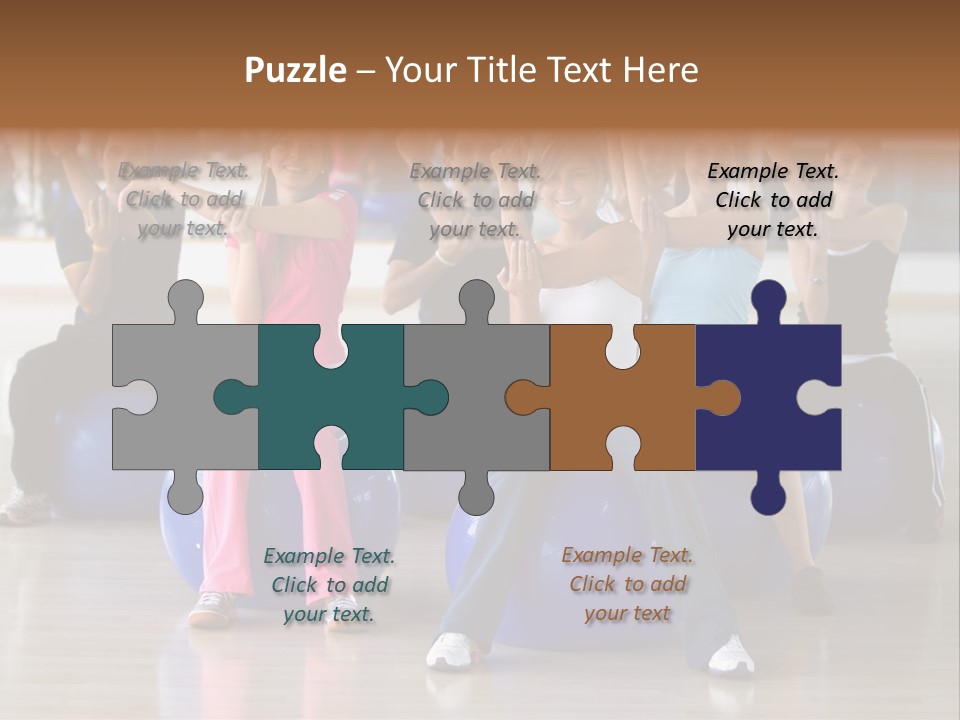 A Group Of People Sitting On Exercise Balls In A Gym PowerPoint Template