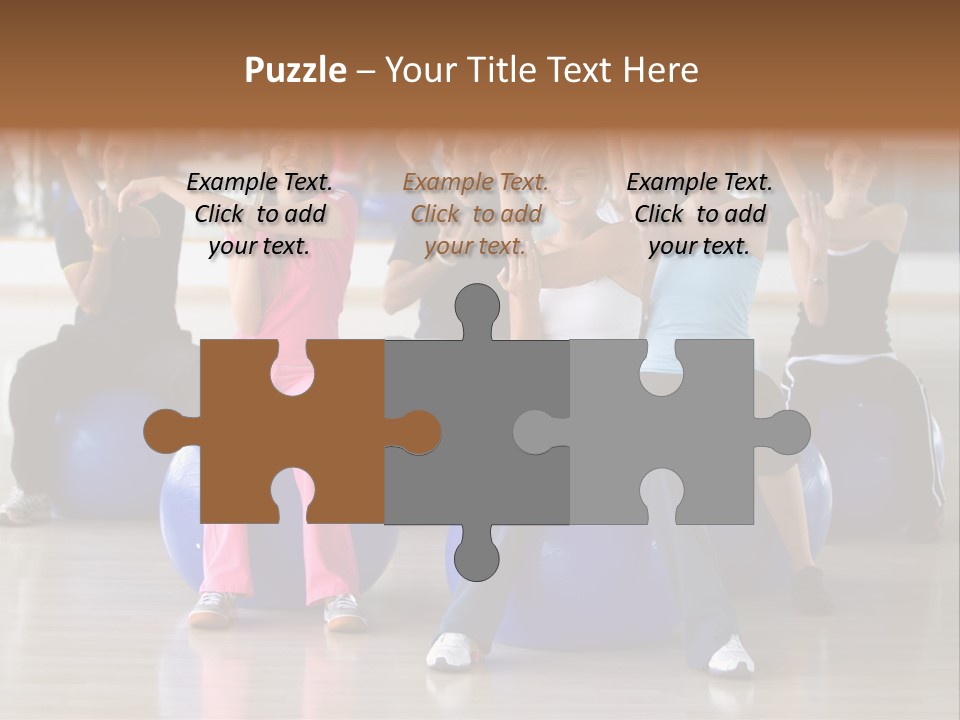 A Group Of People Sitting On Exercise Balls In A Gym PowerPoint Template