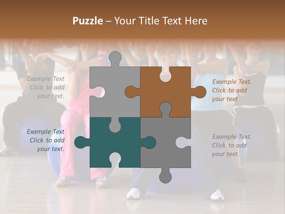A Group Of People Sitting On Exercise Balls In A Gym PowerPoint Template