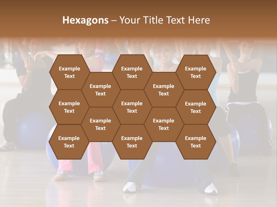 A Group Of People Sitting On Exercise Balls In A Gym PowerPoint Template