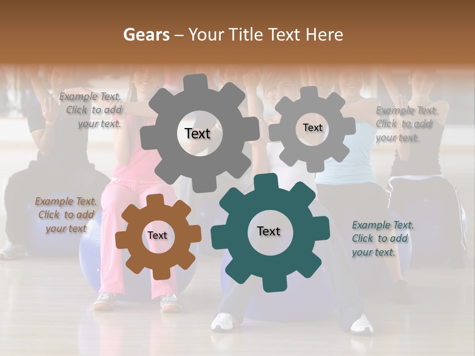 A Group Of People Sitting On Exercise Balls In A Gym PowerPoint Template