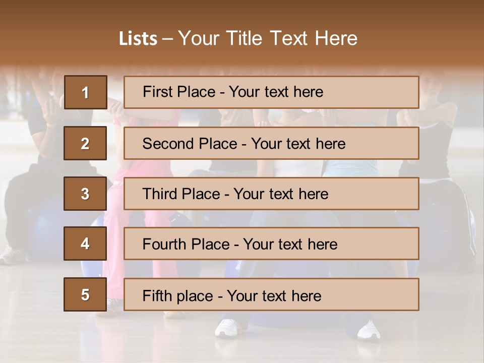 A Group Of People Sitting On Exercise Balls In A Gym PowerPoint Template