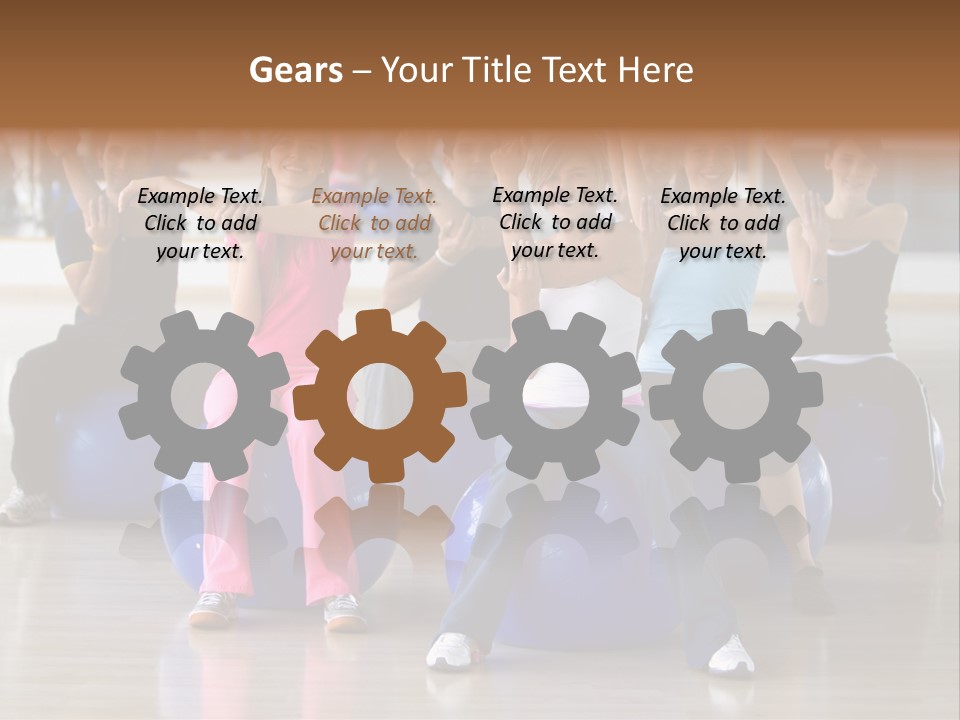 A Group Of People Sitting On Exercise Balls In A Gym PowerPoint Template