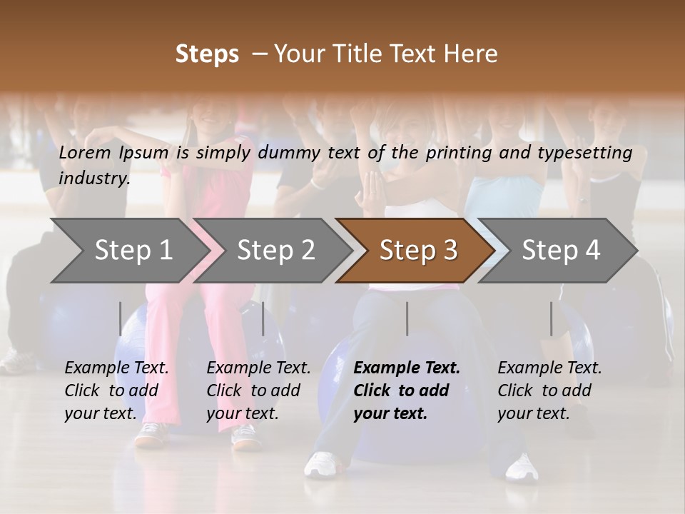 A Group Of People Sitting On Exercise Balls In A Gym PowerPoint Template