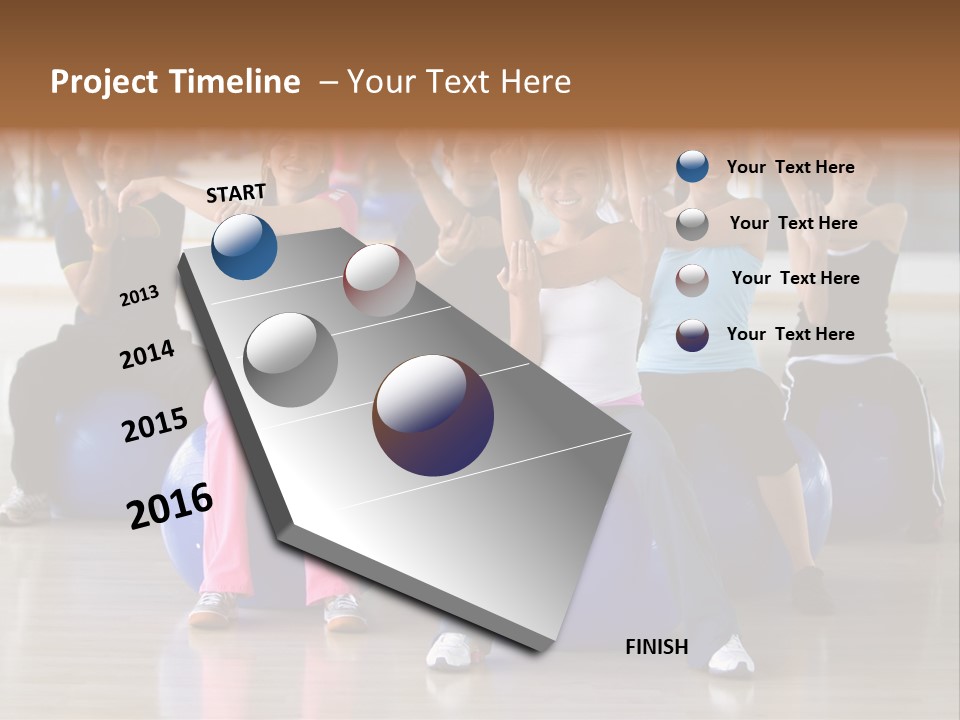 A Group Of People Sitting On Exercise Balls In A Gym PowerPoint Template