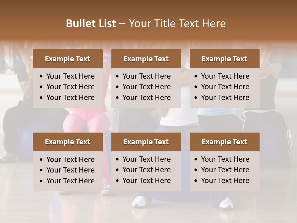 A Group Of People Sitting On Exercise Balls In A Gym PowerPoint Template