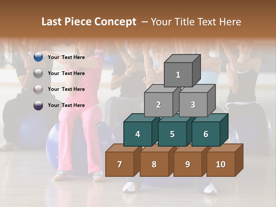 A Group Of People Sitting On Exercise Balls In A Gym PowerPoint Template