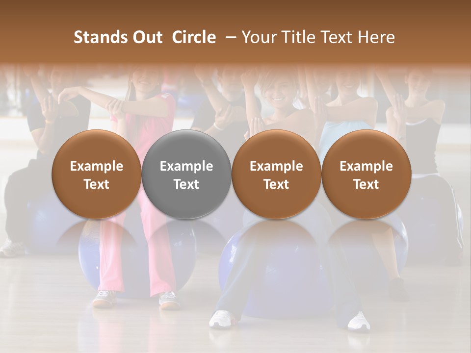 A Group Of People Sitting On Exercise Balls In A Gym PowerPoint Template