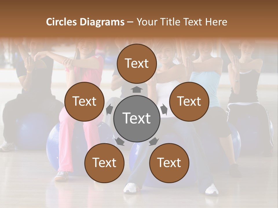 A Group Of People Sitting On Exercise Balls In A Gym PowerPoint Template