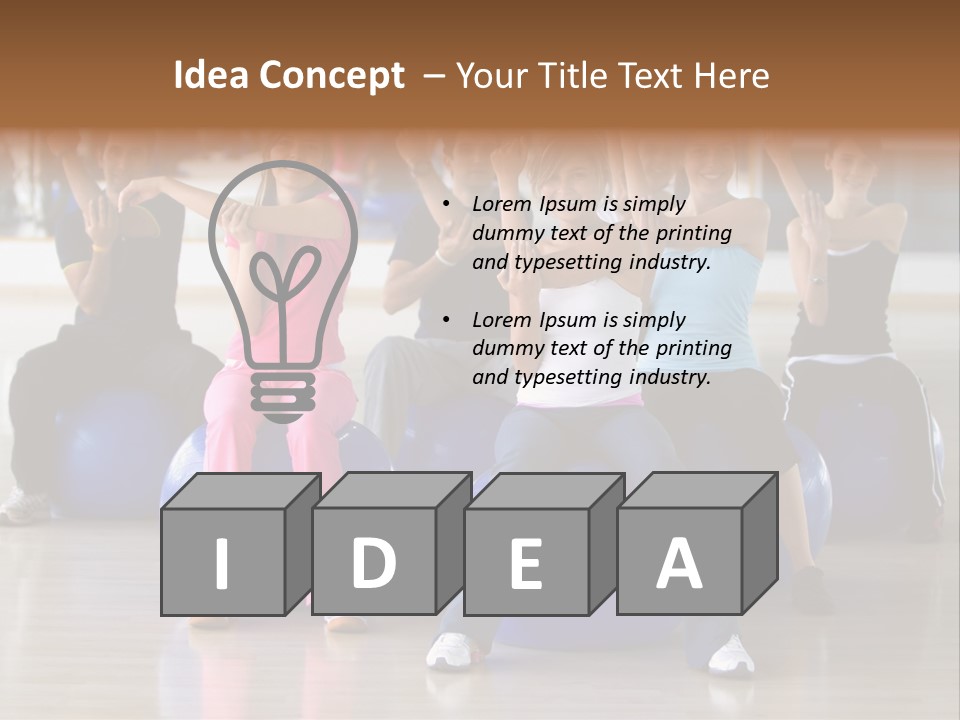 A Group Of People Sitting On Exercise Balls In A Gym PowerPoint Template