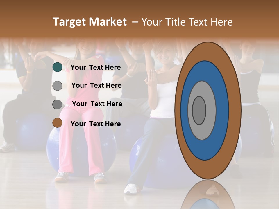 A Group Of People Sitting On Exercise Balls In A Gym PowerPoint Template