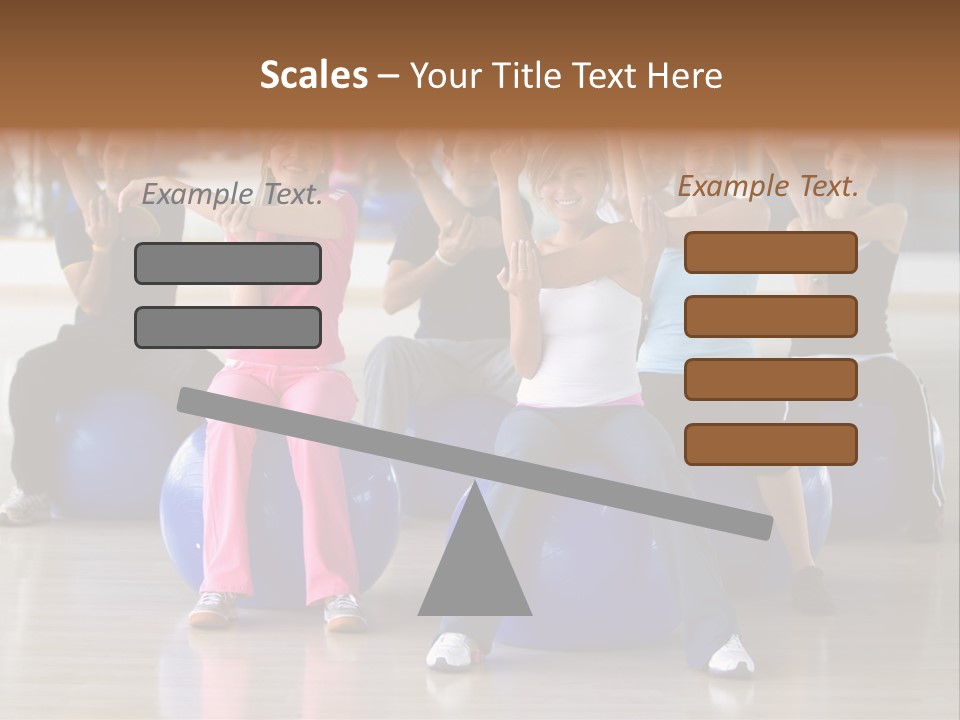 A Group Of People Sitting On Exercise Balls In A Gym PowerPoint Template