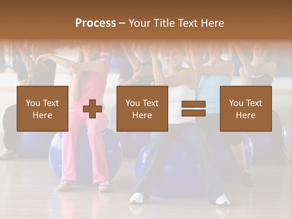 A Group Of People Sitting On Exercise Balls In A Gym PowerPoint Template