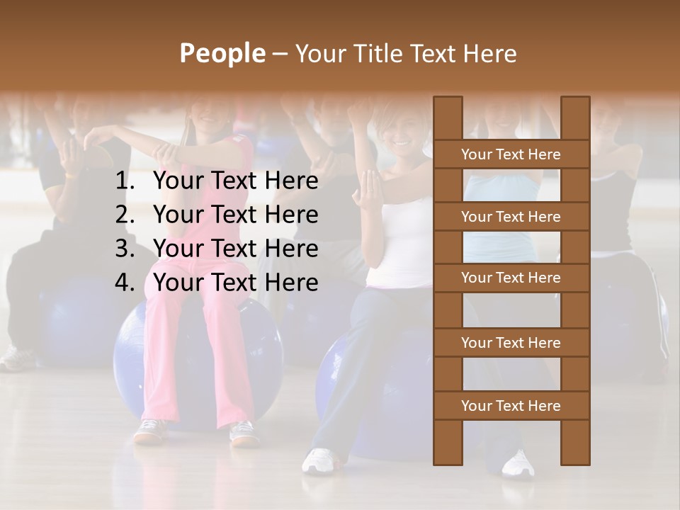 A Group Of People Sitting On Exercise Balls In A Gym PowerPoint Template