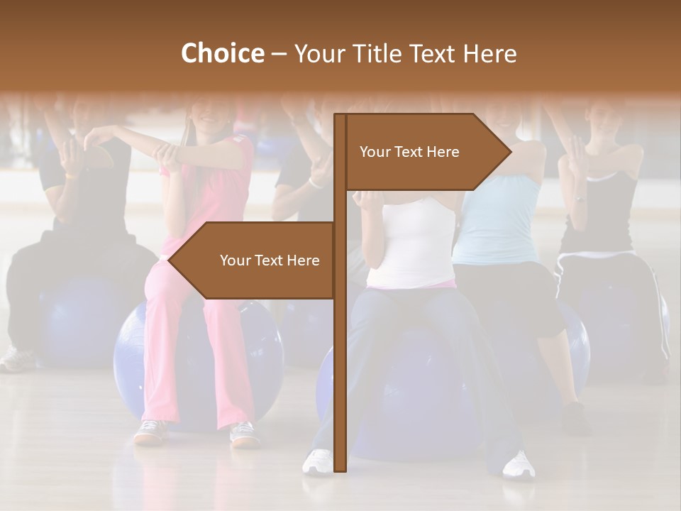 A Group Of People Sitting On Exercise Balls In A Gym PowerPoint Template