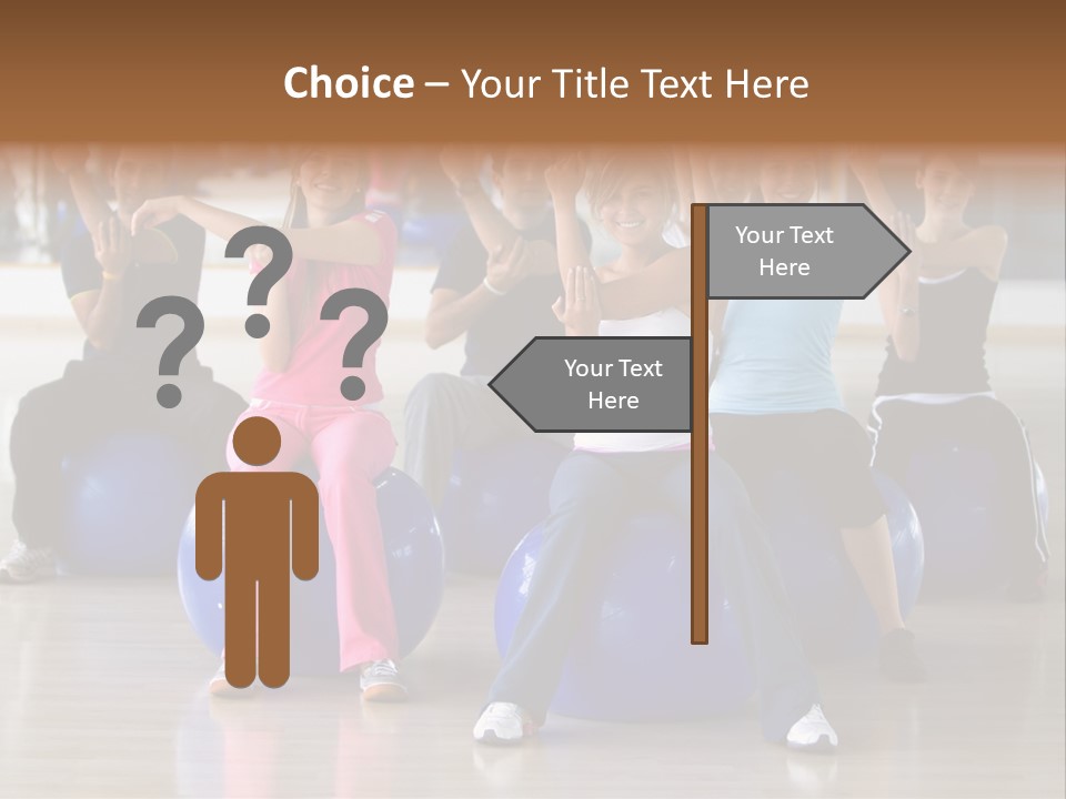 A Group Of People Sitting On Exercise Balls In A Gym PowerPoint Template