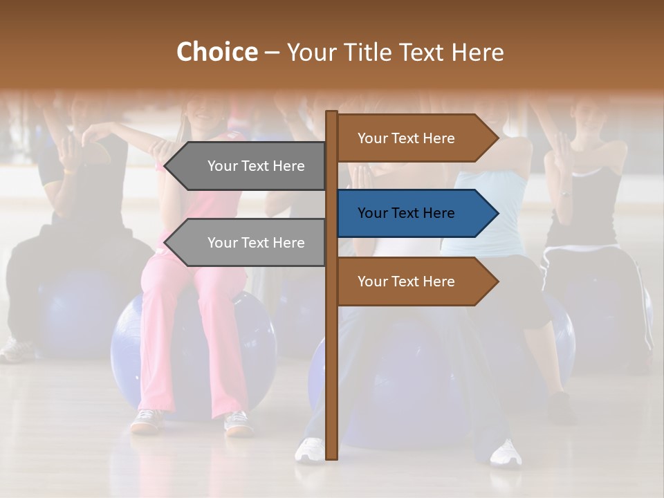 A Group Of People Sitting On Exercise Balls In A Gym PowerPoint Template