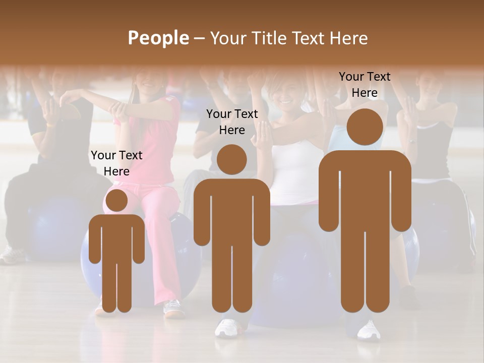 A Group Of People Sitting On Exercise Balls In A Gym PowerPoint Template