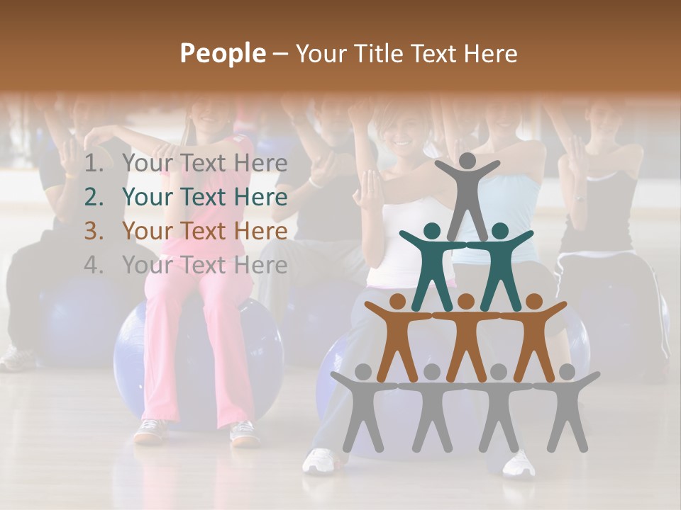 A Group Of People Sitting On Exercise Balls In A Gym PowerPoint Template