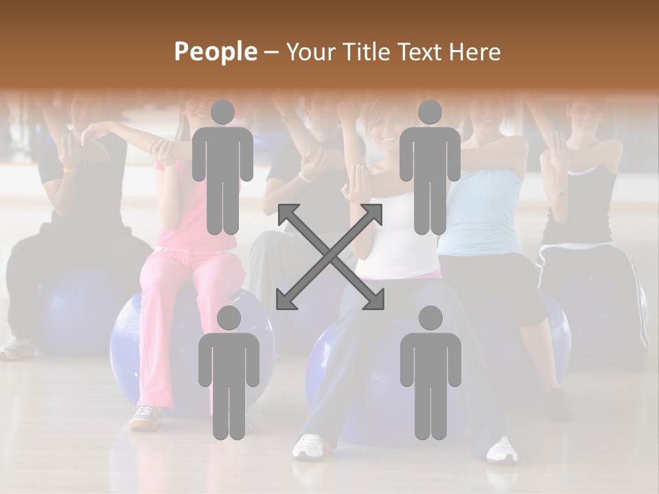 A Group Of People Sitting On Exercise Balls In A Gym PowerPoint Template