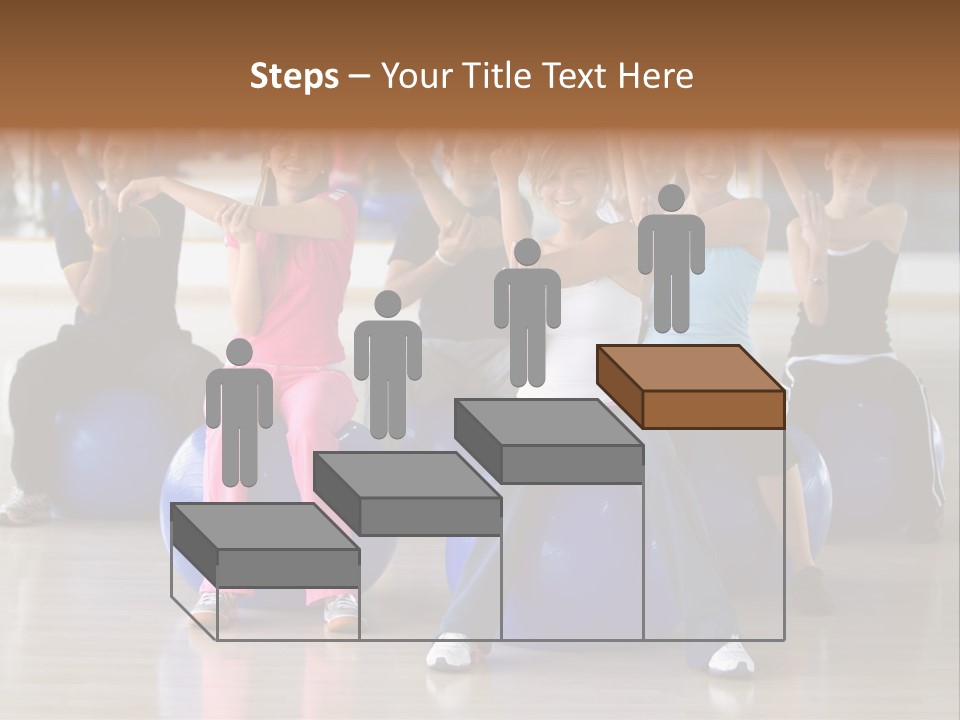 A Group Of People Sitting On Exercise Balls In A Gym PowerPoint Template