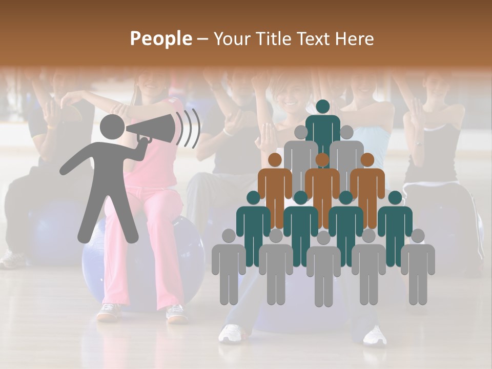 A Group Of People Sitting On Exercise Balls In A Gym PowerPoint Template