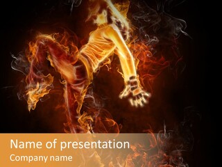 Young Glowing Posing PowerPoint Template